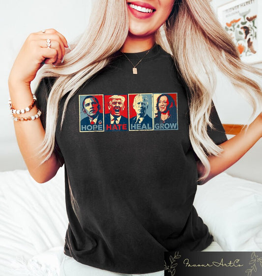 T-shirt et sweat à capuche « Espoir, haine, guérison, croissance » 0924