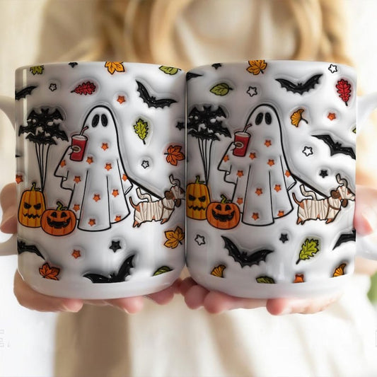 Mug d'Halloween Petthouse Ghost Walking Dog 0924