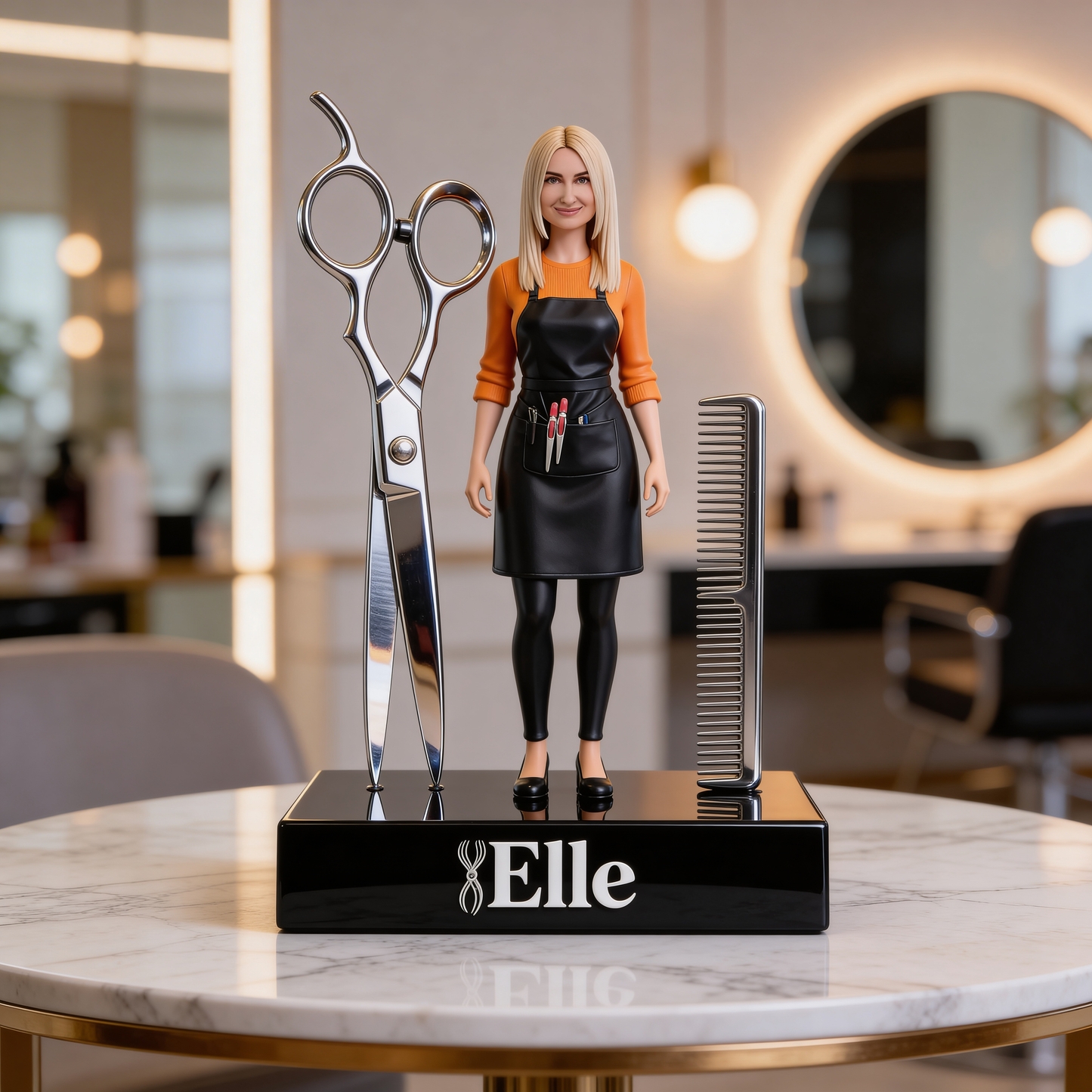 Cadeau Coiffeur, Cadeau Styliste - Plaque Acrylique Personnalisée en Forme Unique