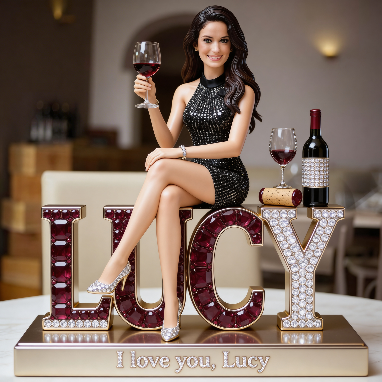 Cadeau pour Amateur de Vin - Plaque Acrylique Personnalisée en Forme