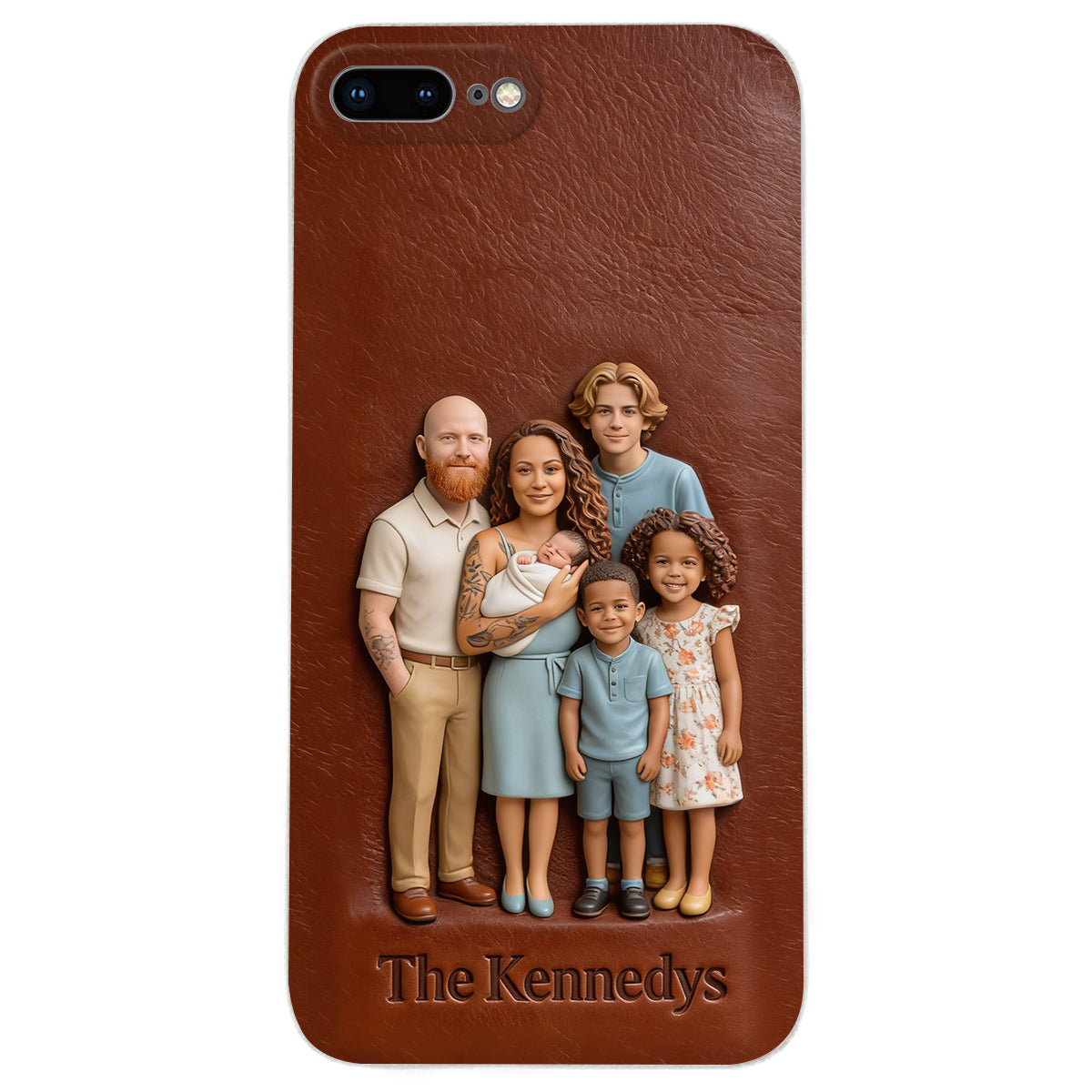 Custom Any Photo - Personalized Family Leather Phone Case