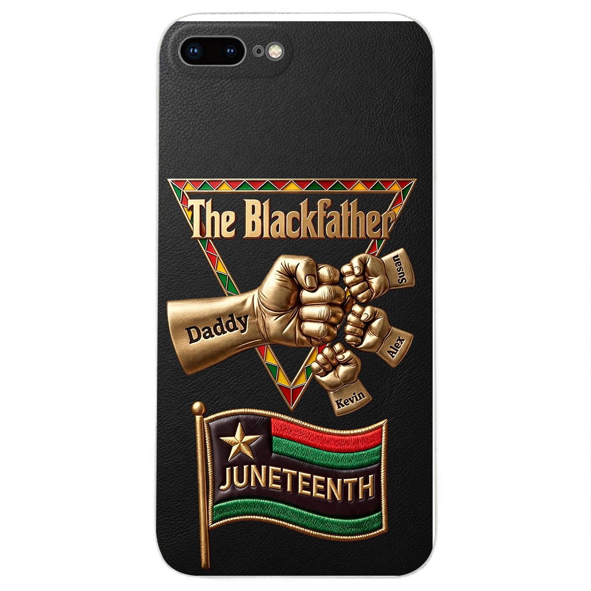 Le Blackfather - Coque de téléphone en cuir embossé 3D personnalisée