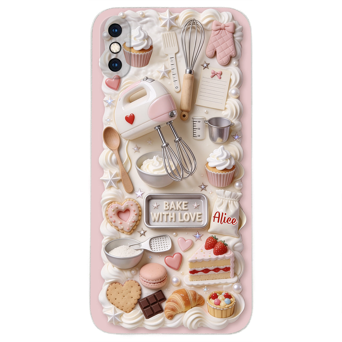 Bake With Love - Personalized Baking 3D Embossed Leather Phone Case