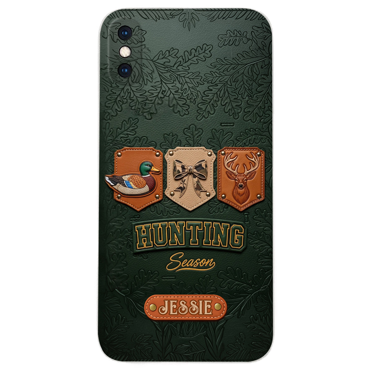 Saison de la chasse - Étui de téléphone en cuir personnalisé sur le thème de la chasse