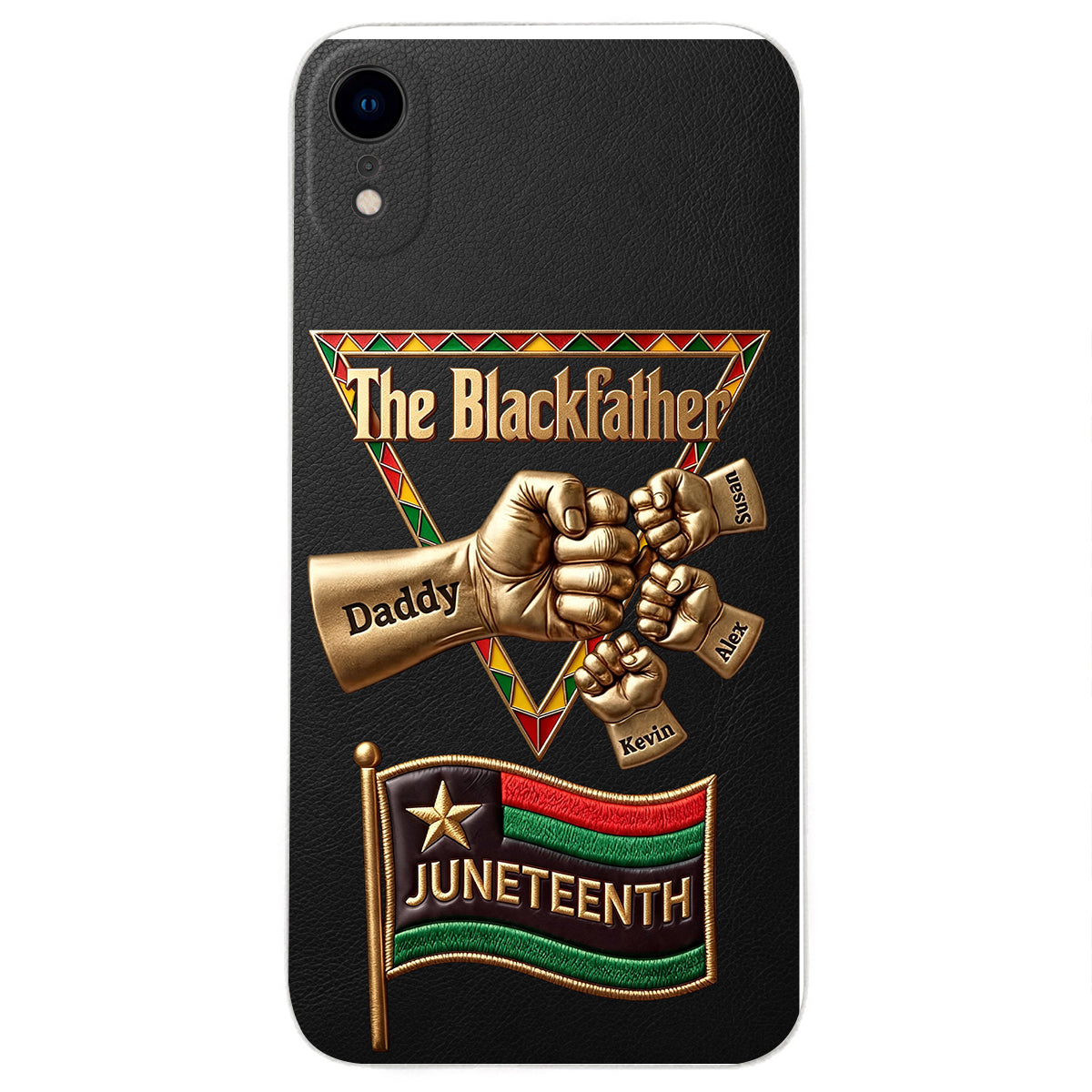Le Blackfather - Coque de téléphone en cuir embossé 3D personnalisée