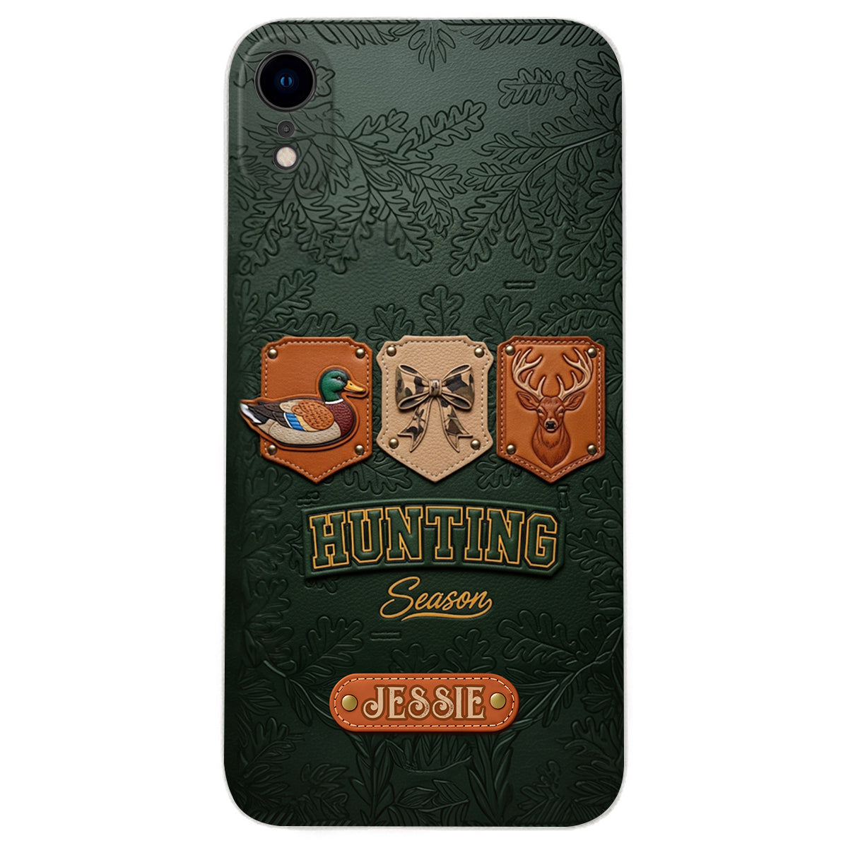 Saison de la chasse - Étui de téléphone en cuir personnalisé sur le thème de la chasse