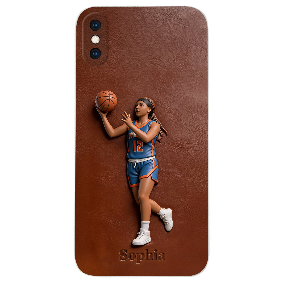 Love Basketball - Personalized Basketball Leather Phone Case