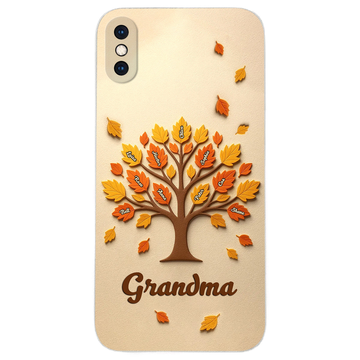 Arbre à maman et grand-mère - Étui de téléphone en cuir personnalisé pour maman