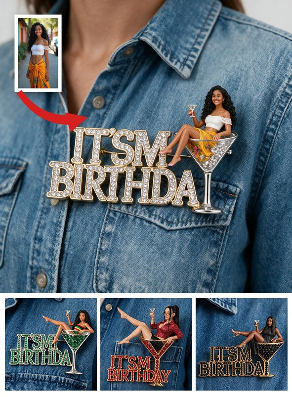 C'est Mon Anniversaire - Épinglette Émaillée Personnalisée Femme 3D