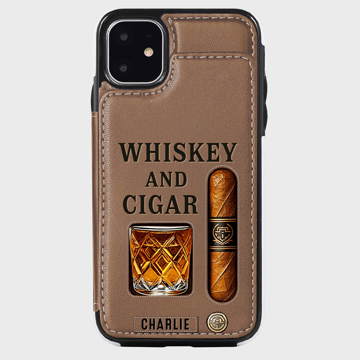 Étui portefeuille personnalisé Whiskey & Cigar -