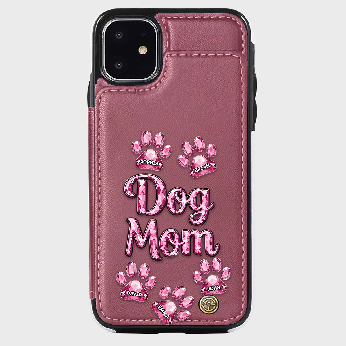 Étui portefeuille personnalisé pour téléphone avec motif chien - Maman de chien