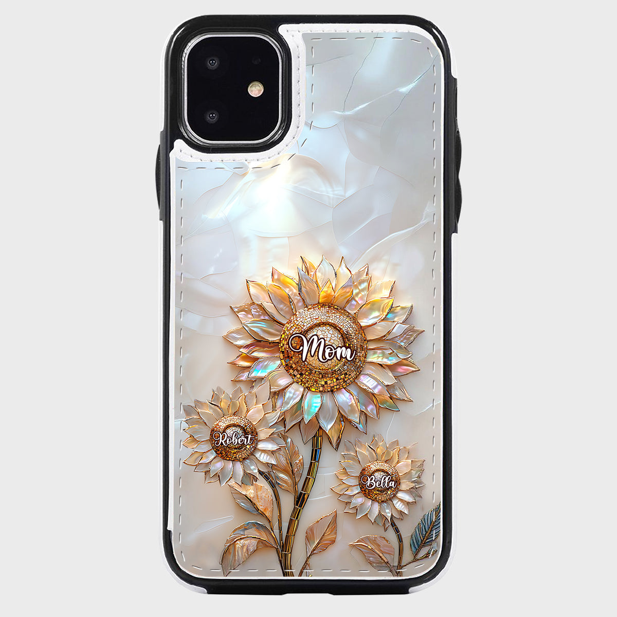 Bonne fête des mères ! Étui portefeuille pliable personnalisé pour téléphone portable.