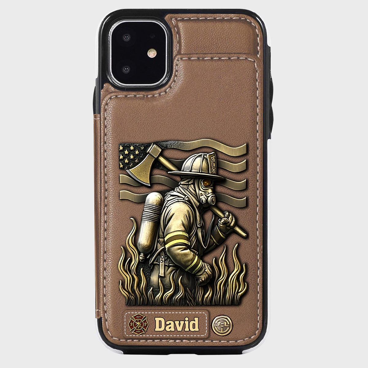 Fier pompier - Étui portefeuille personnalisé pour téléphone portable - Pompier