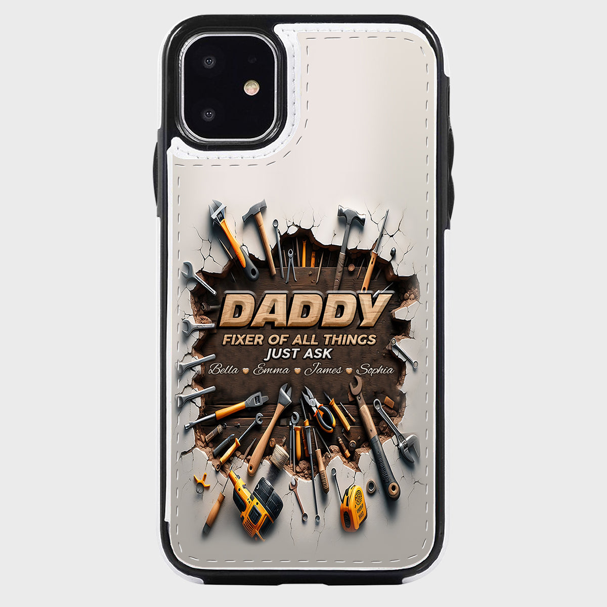 Étui portefeuille pliable personnalisé pour papa, le réparateur de tout -