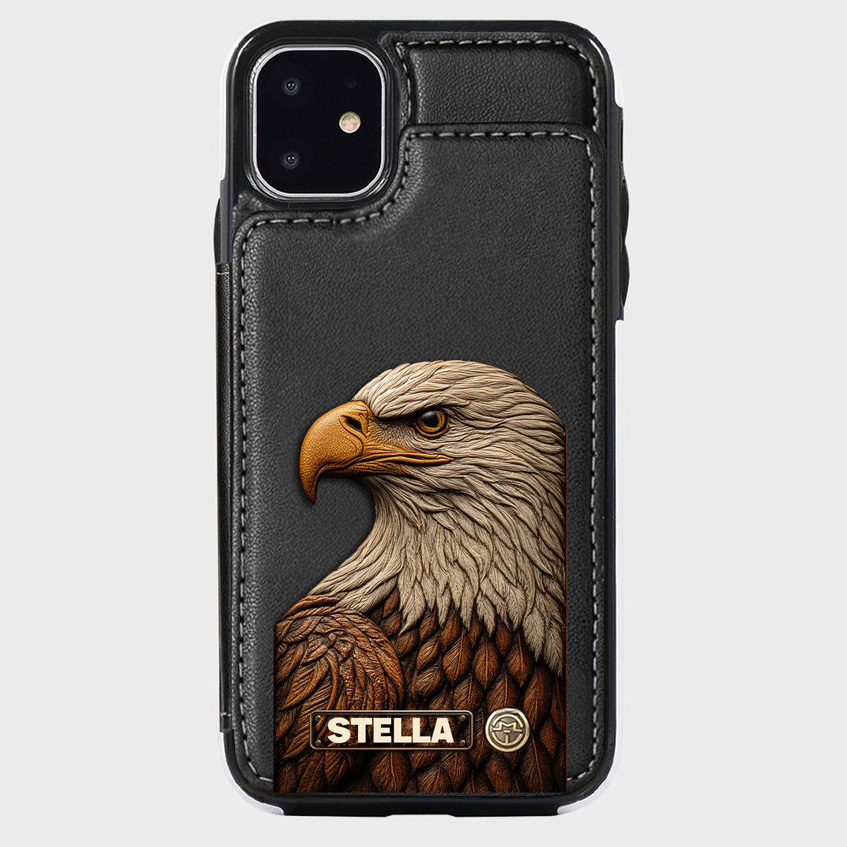 Majestic Eagle - Étui portefeuille personnalisé avec aigle à tête blanche