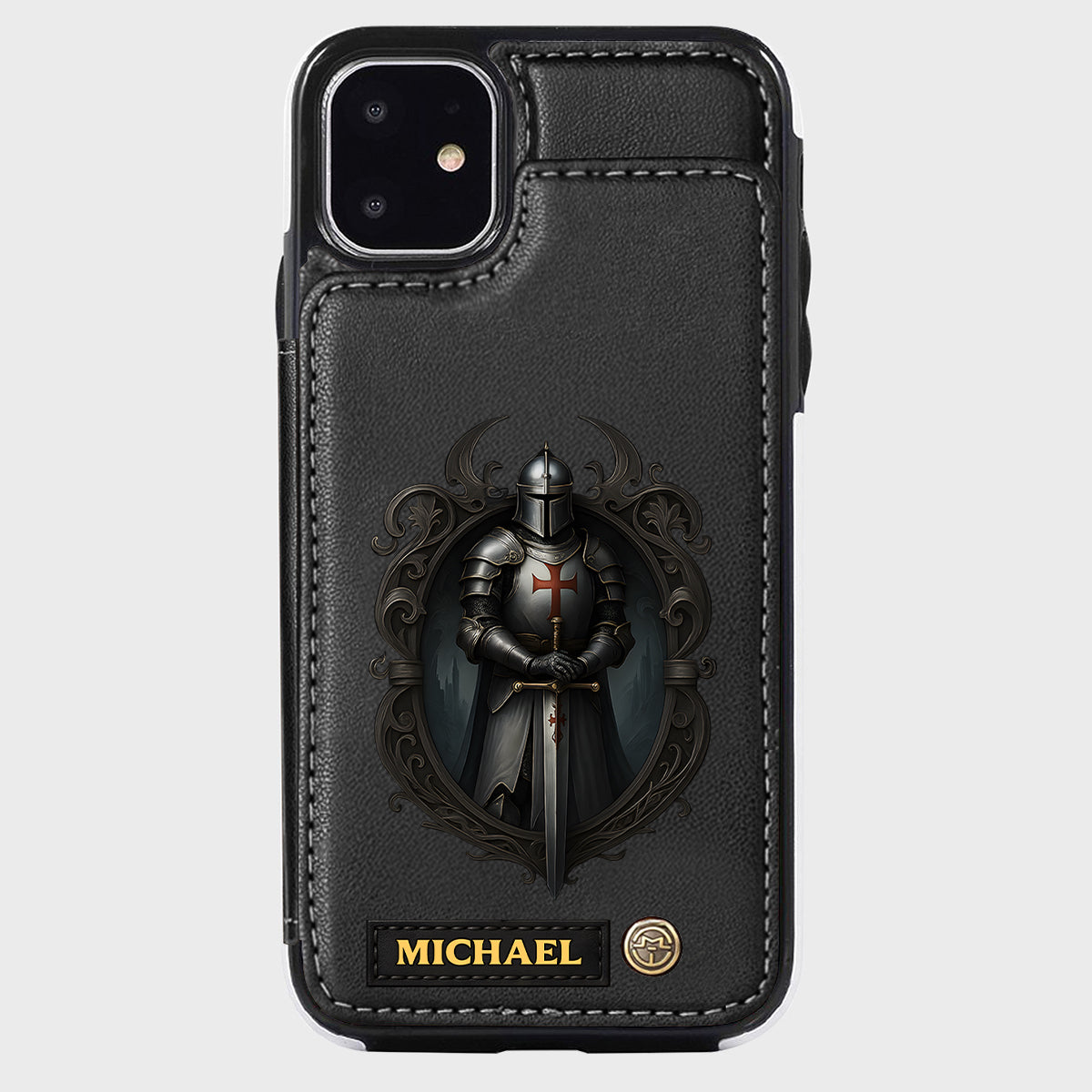 Étui portefeuille chrétien personnalisé Knight Of God -