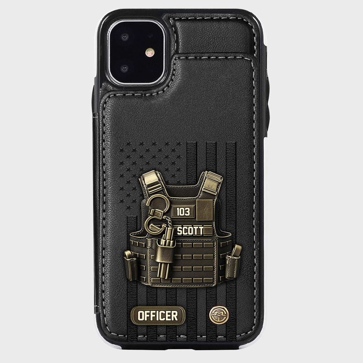 Fier d'être policier - Étui portefeuille personnalisé pour téléphone portable - Policier