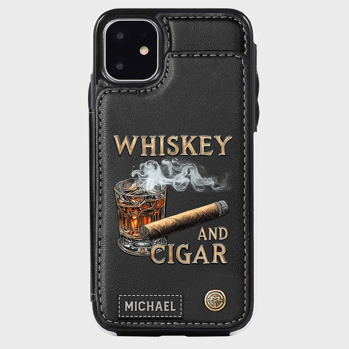 Étui portefeuille personnalisé Whiskey And Cigar -