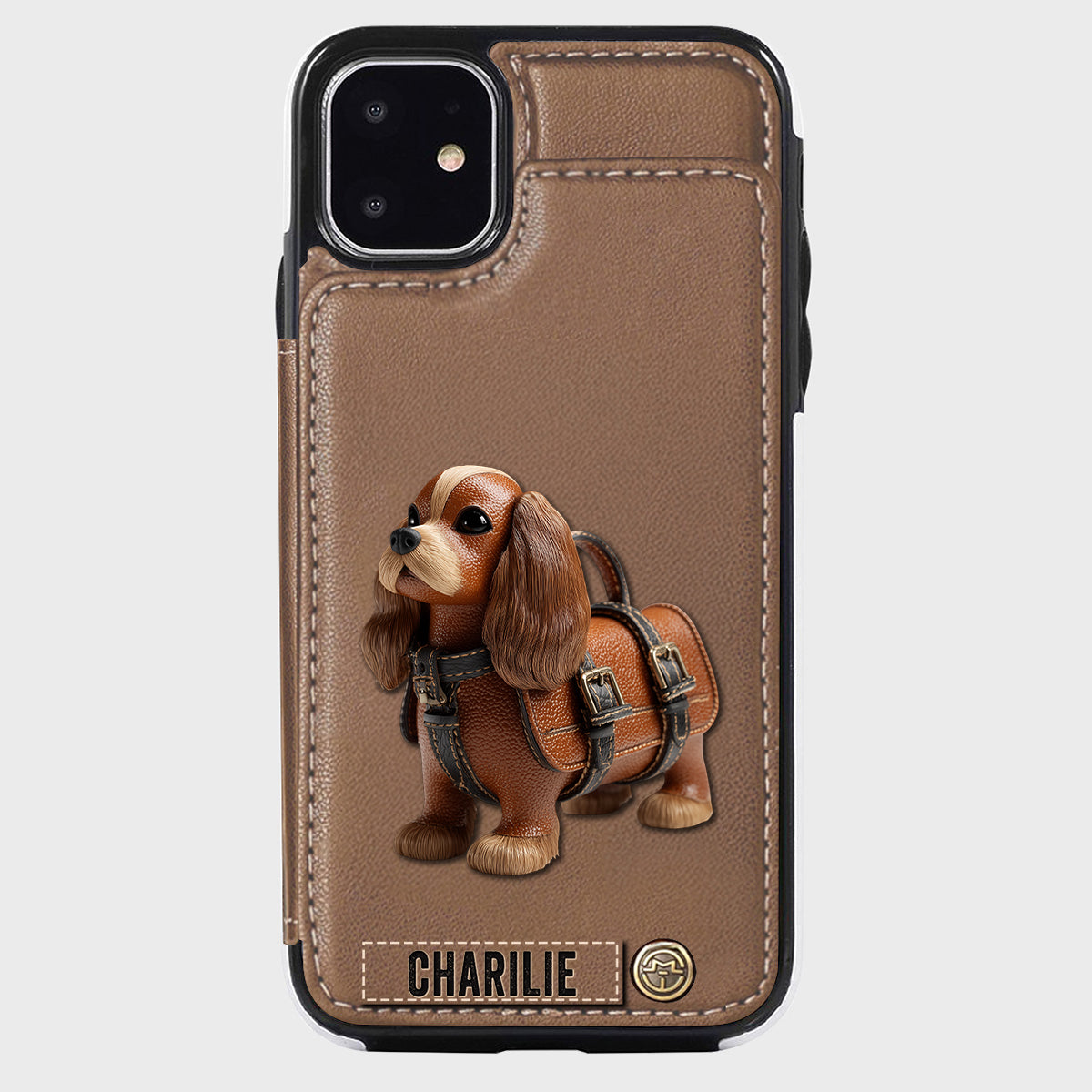 Cute Cavalier King Charles Spaniel - Personalized Dog Wallet Phone Case
