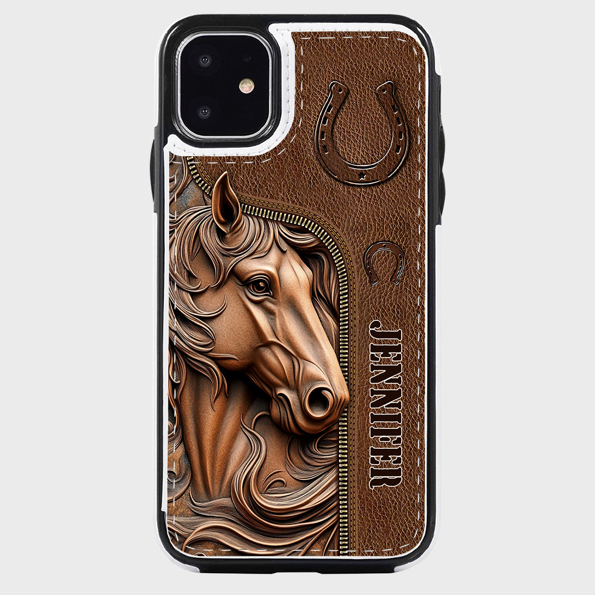 Facilement distrait par les chevaux - Étui portefeuille pliable personnalisé pour téléphone portable avec motif cheval