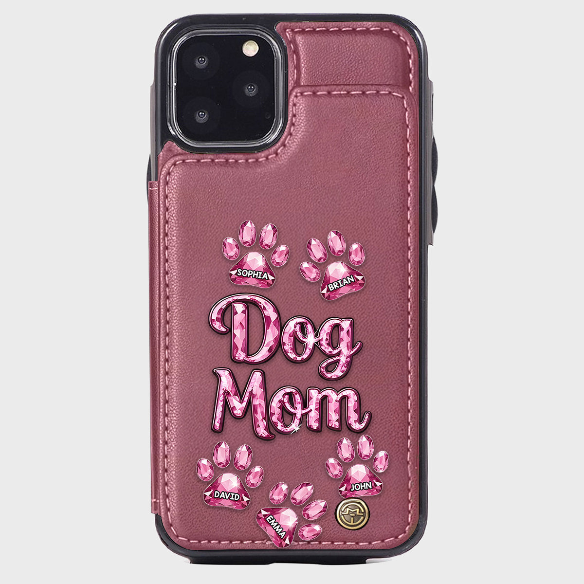 Étui portefeuille personnalisé pour téléphone avec motif chien - Maman de chien