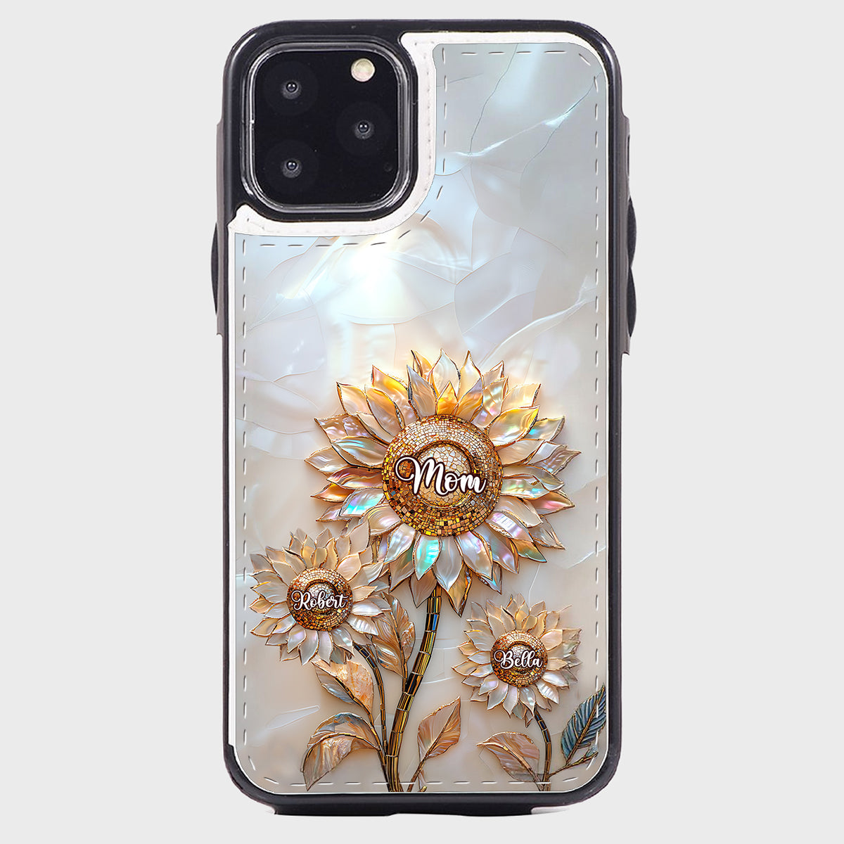 Bonne fête des mères ! Étui portefeuille pliable personnalisé pour téléphone portable.