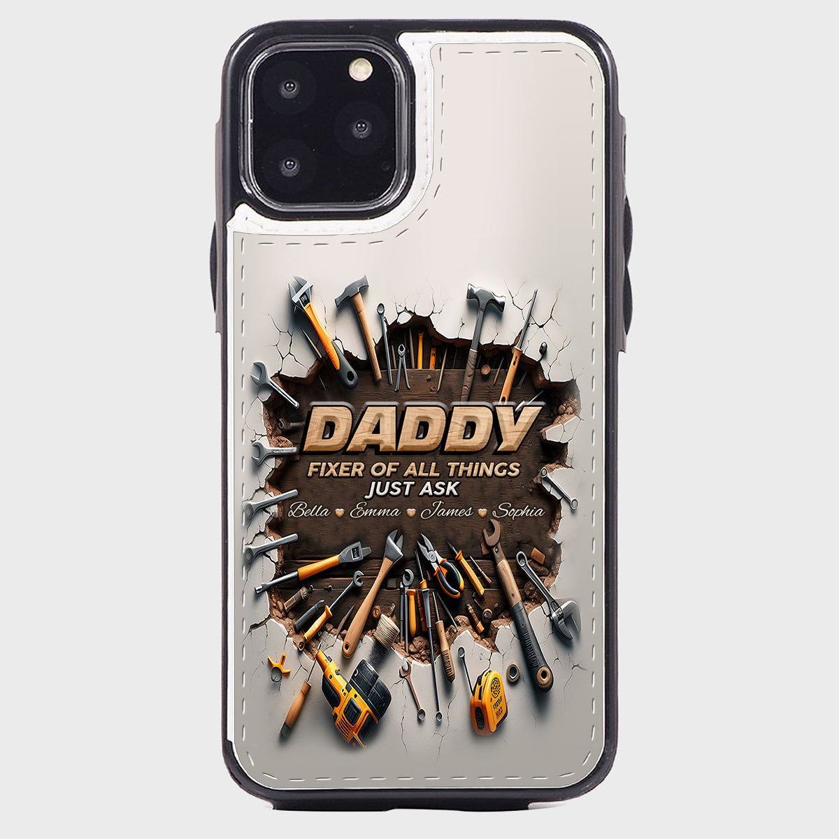 Étui portefeuille pliable personnalisé pour papa, le réparateur de tout -