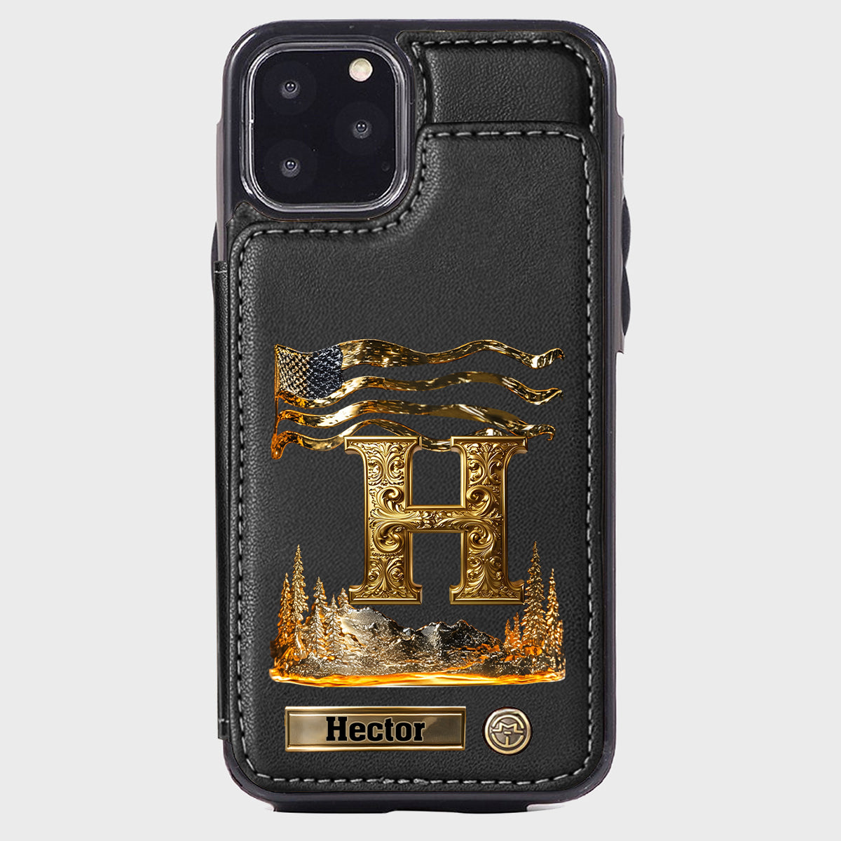 Name Initial Alphabet - Personalized Luxury Wallet Phone Case