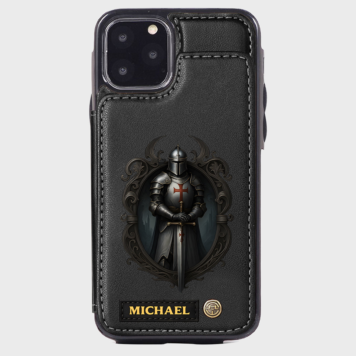 Étui portefeuille chrétien personnalisé Knight Of God -