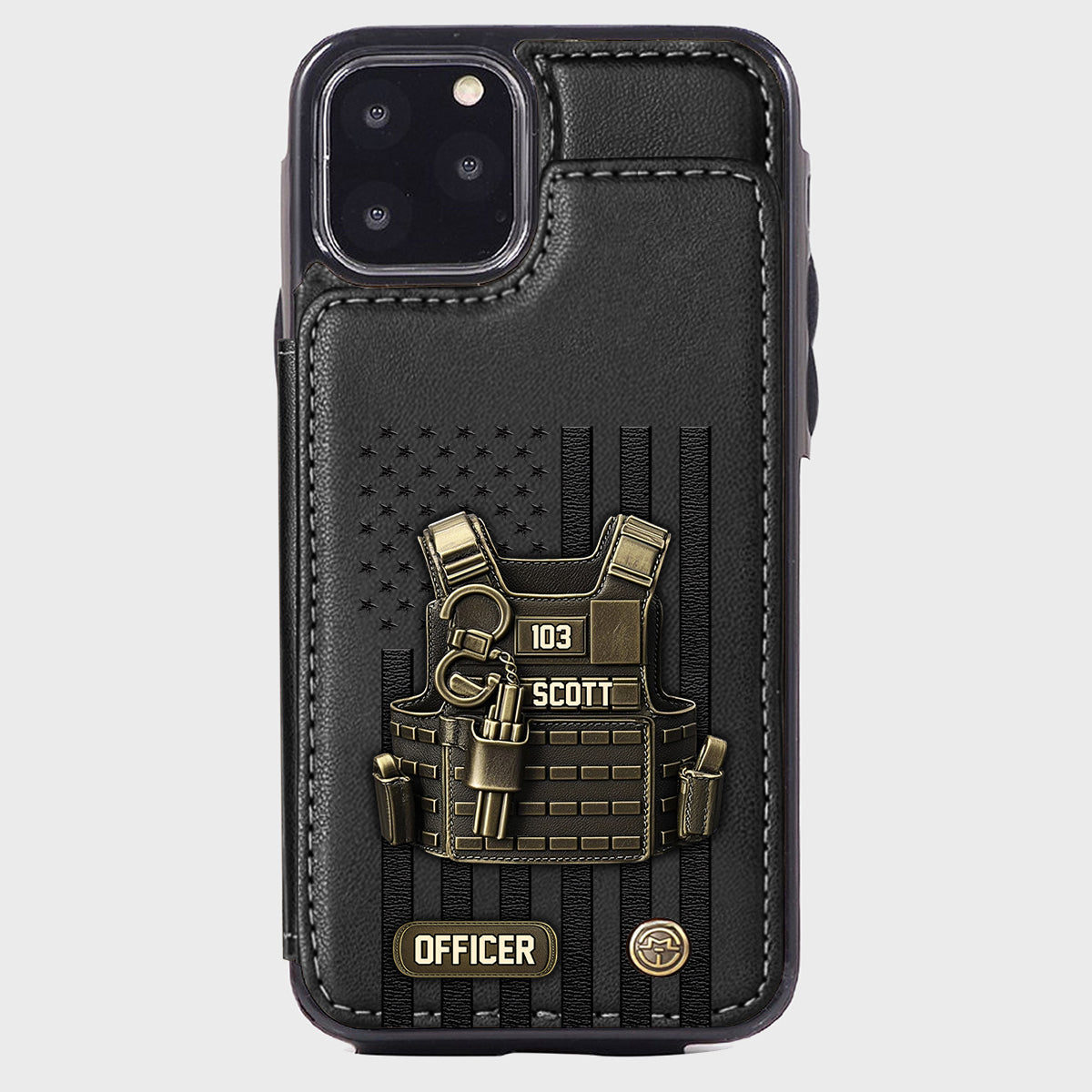 Fier d'être policier - Étui portefeuille personnalisé pour téléphone portable - Policier