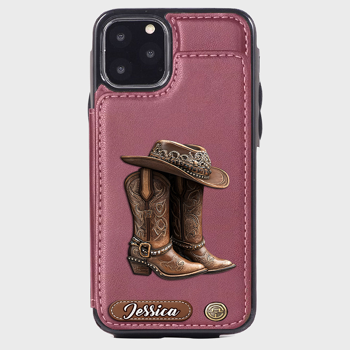 Western Spirit - Étui portefeuille personnalisé pour téléphone, style cowgirl