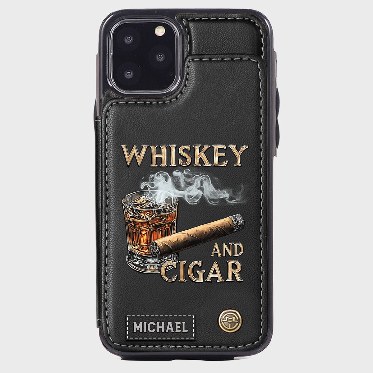 Étui portefeuille personnalisé Whiskey And Cigar -
