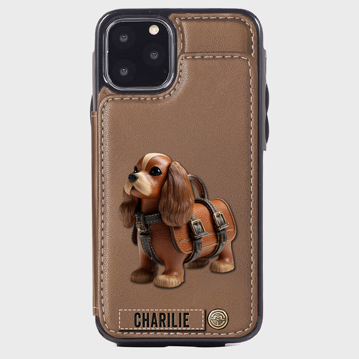 Cute Cavalier King Charles Spaniel - Personalized Dog Wallet Phone Case