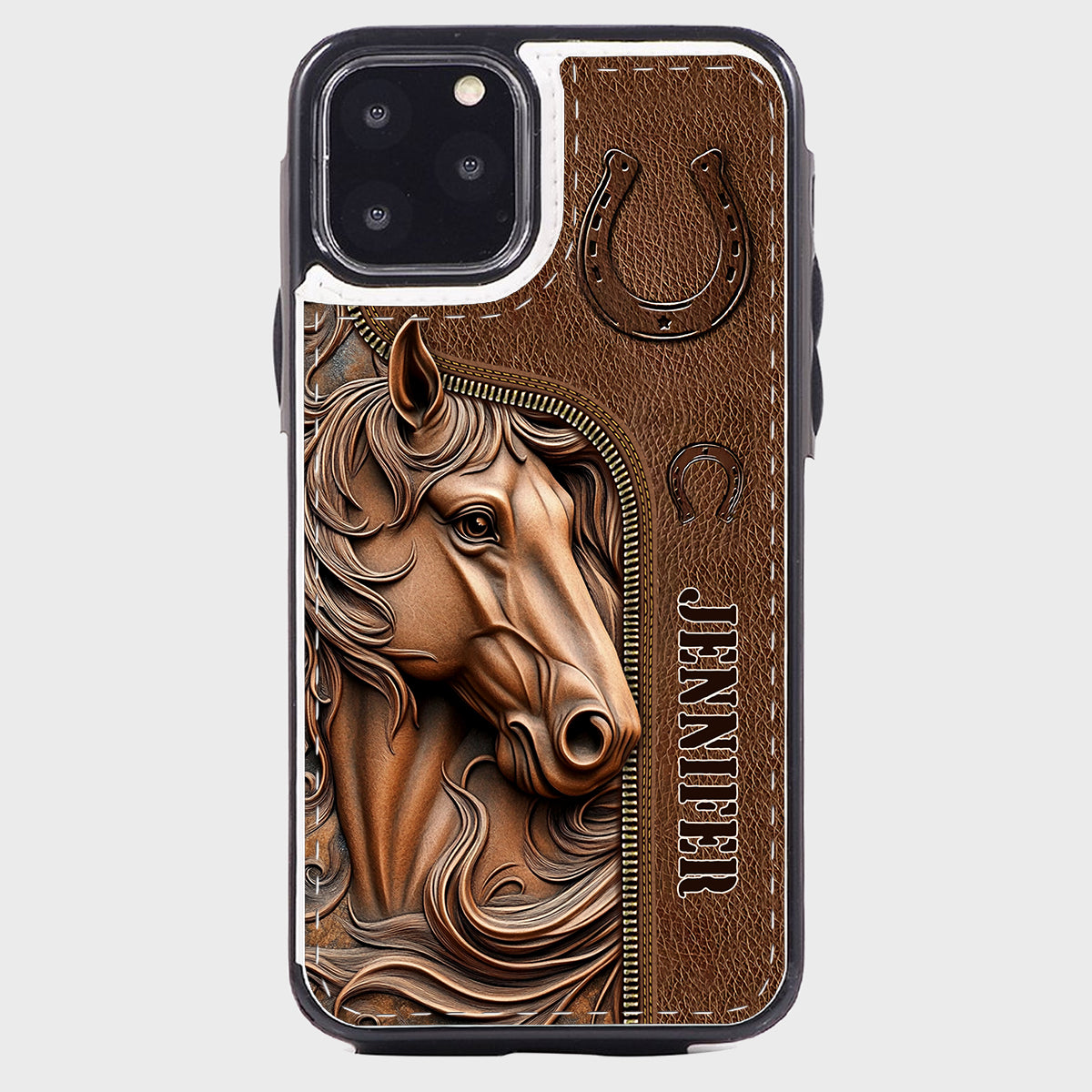 Facilement distrait par les chevaux - Étui portefeuille pliable personnalisé pour téléphone portable avec motif cheval