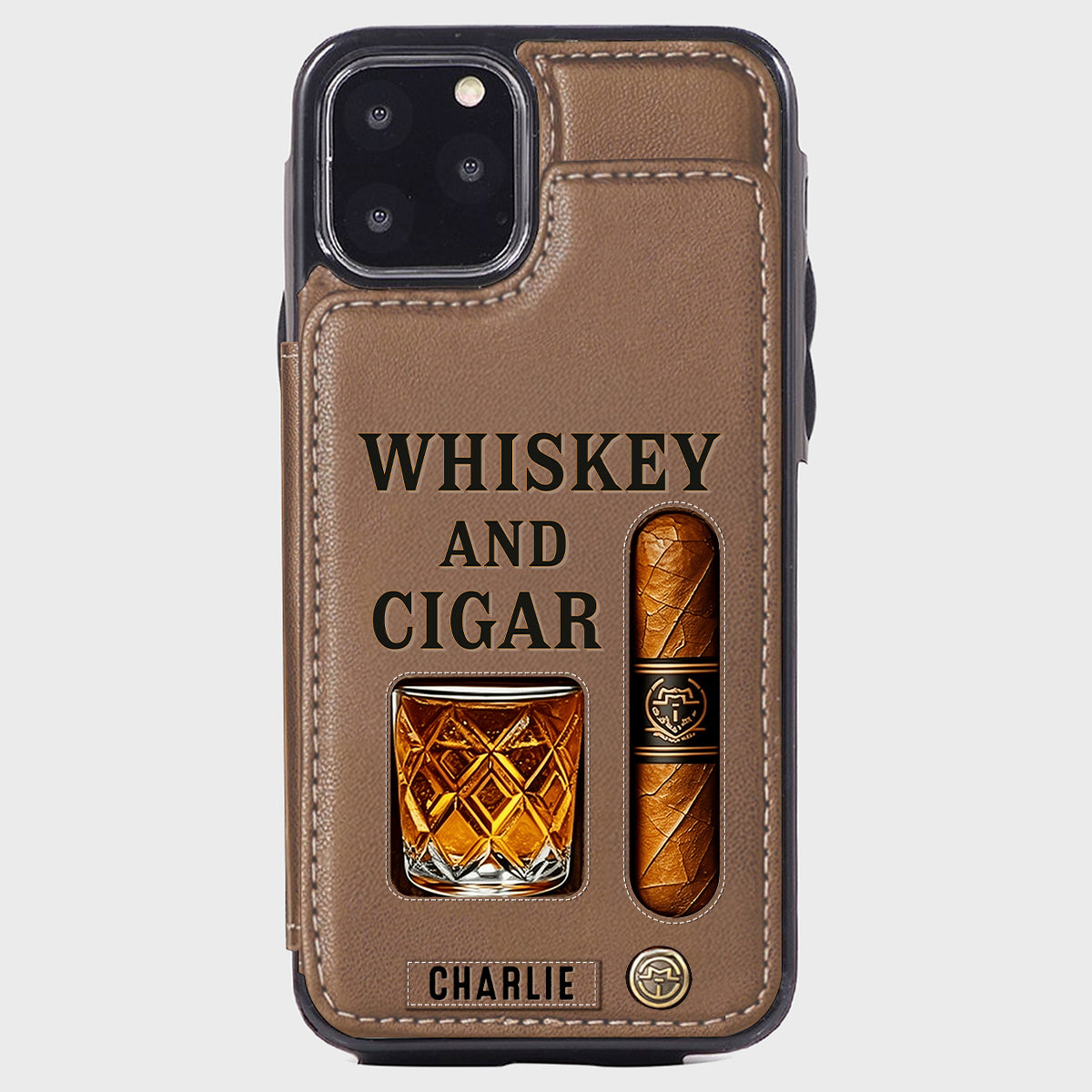 Étui portefeuille personnalisé Whiskey & Cigar -