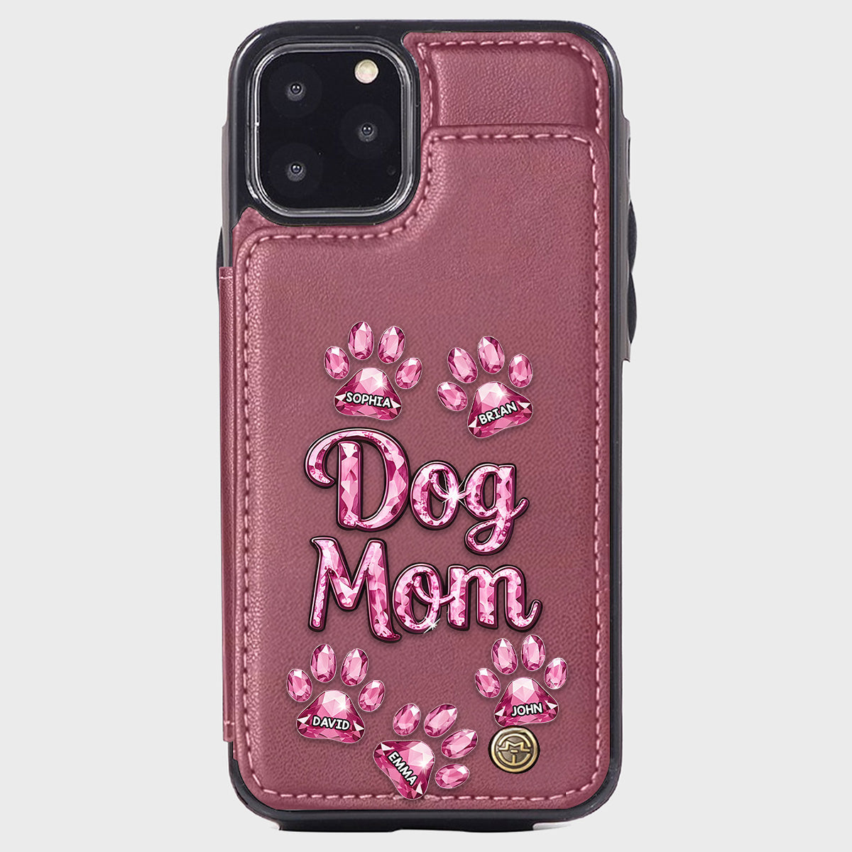 Étui portefeuille personnalisé pour téléphone avec motif chien - Maman de chien