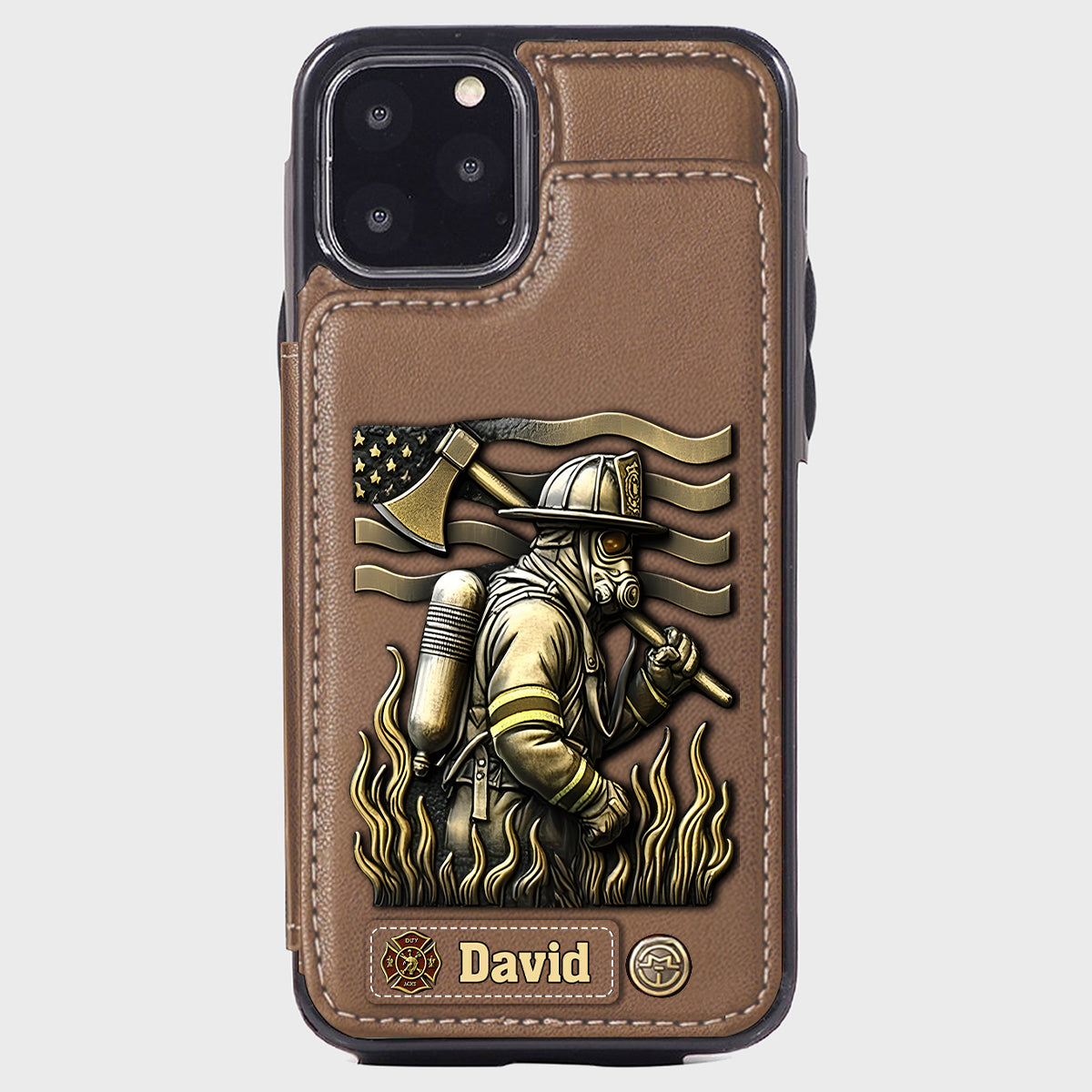 Fier pompier - Étui portefeuille personnalisé pour téléphone portable - Pompier
