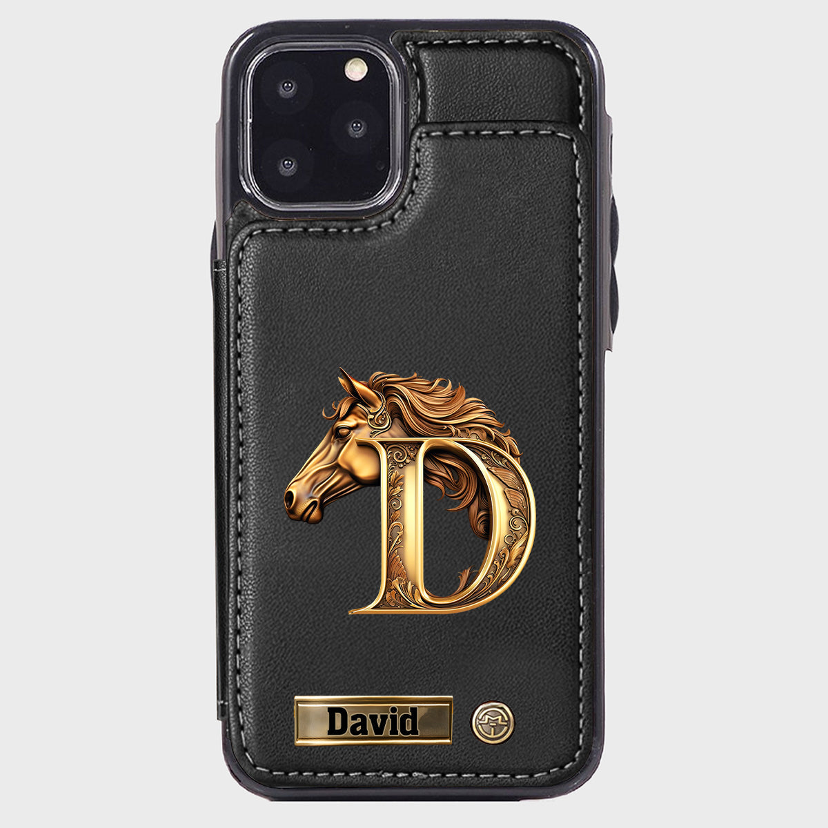 Étui portefeuille personnalisé pour téléphone Love Horse