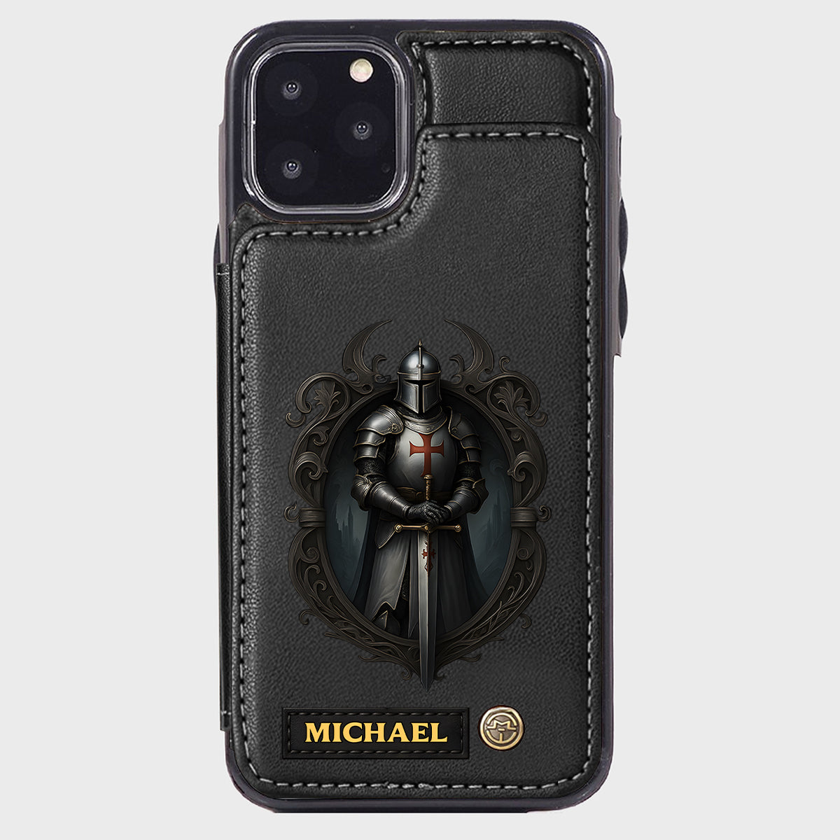 Étui portefeuille chrétien personnalisé Knight Of God -