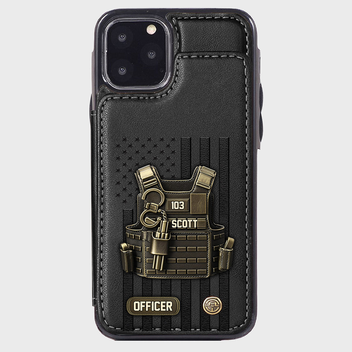 Fier d'être policier - Étui portefeuille personnalisé pour téléphone portable - Policier