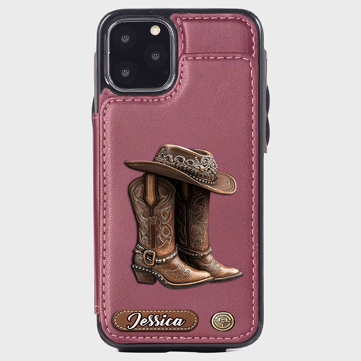 Western Spirit - Étui portefeuille personnalisé pour téléphone, style cowgirl