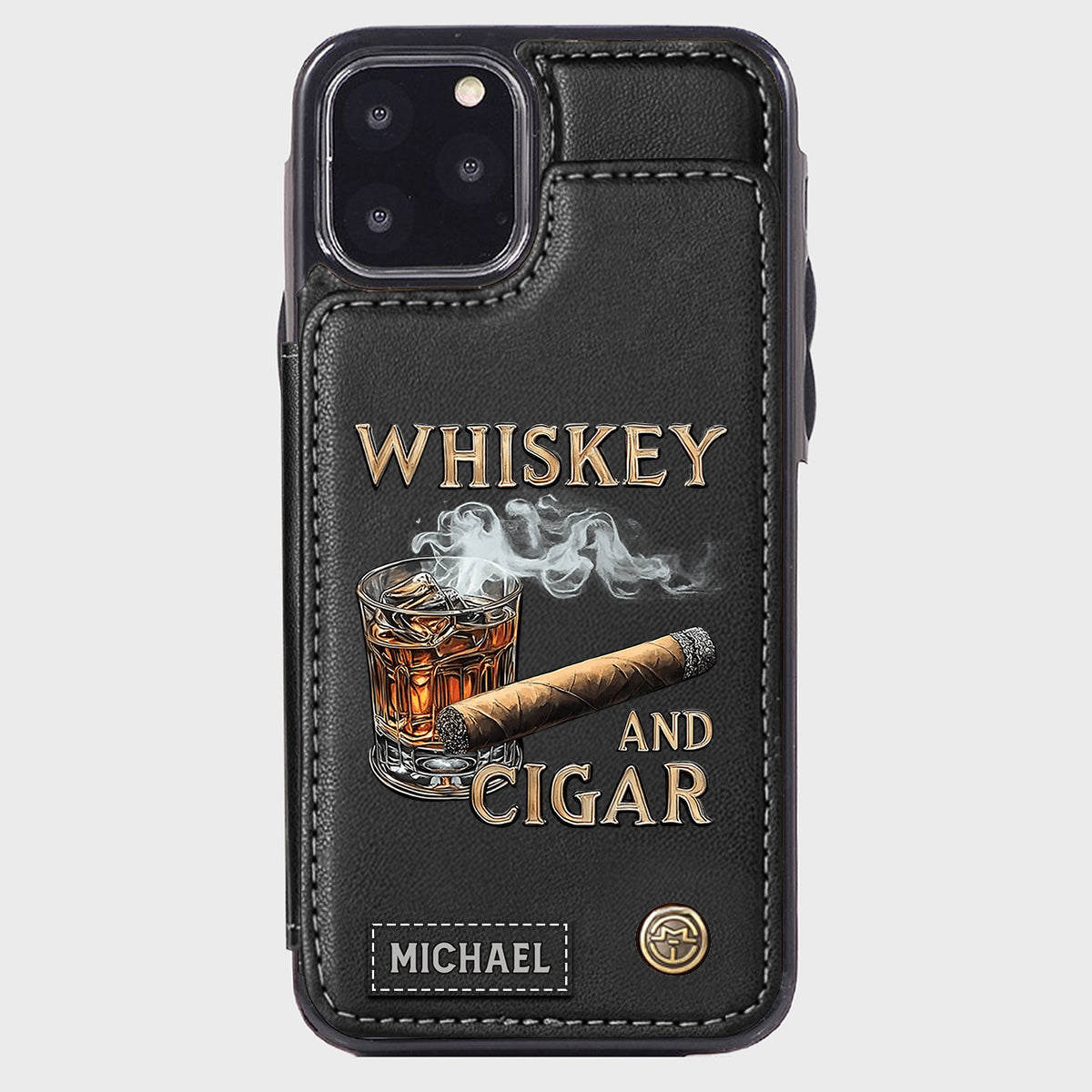 Étui portefeuille personnalisé Whiskey And Cigar -