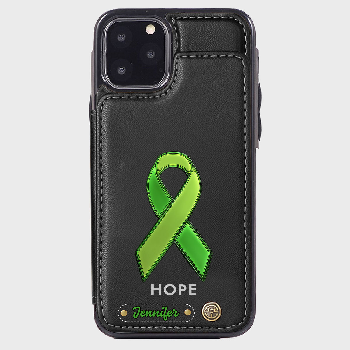 Espoir - Étui portefeuille personnalisé pour téléphone portable, symbole de sensibilisation à la santé mentale