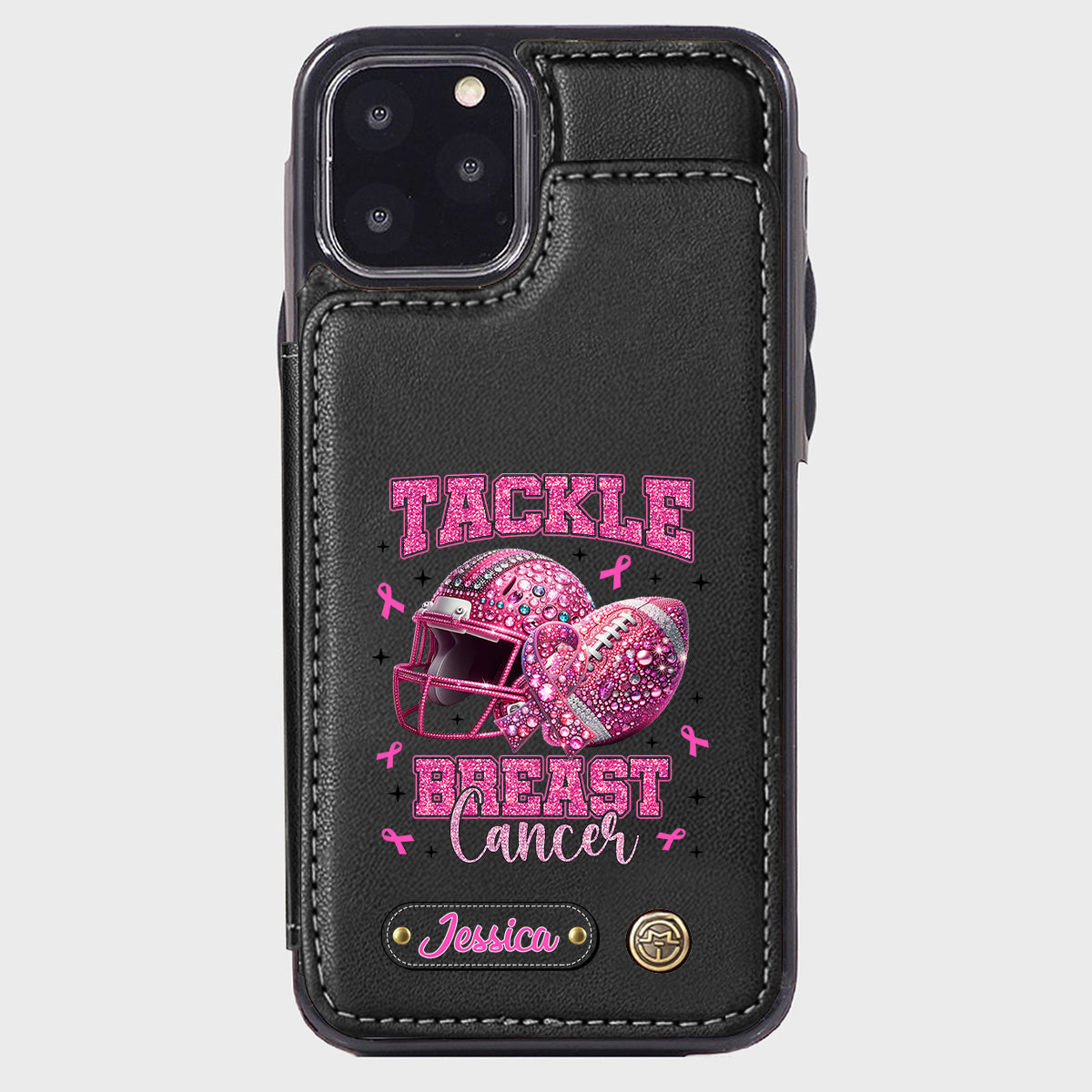 Pink Out - Étui portefeuille de téléphone personnalisé sur le thème du football
