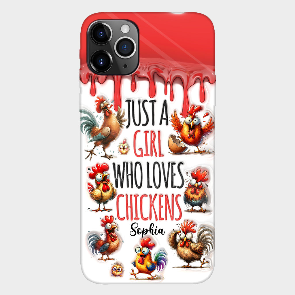 Just A Girl Who Loves Chicken - Personalized Chicken Full Print Phone Case