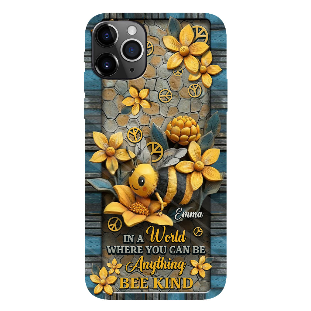 In A World Where You Can Be Anything Be Kind - Personalized Hippie Full Print Phone Case