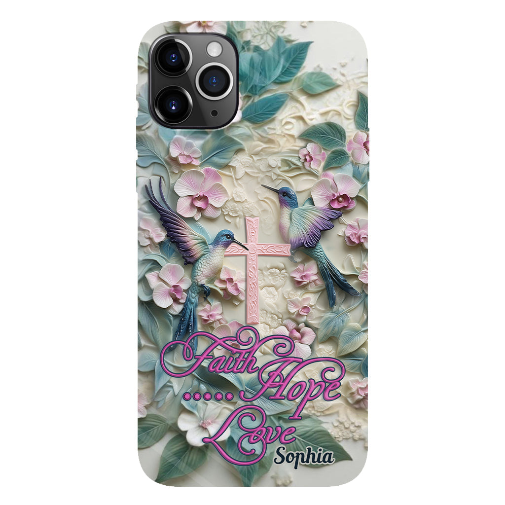 Faith Hope Love - Personalized Hummingbird Full Print Phone Case