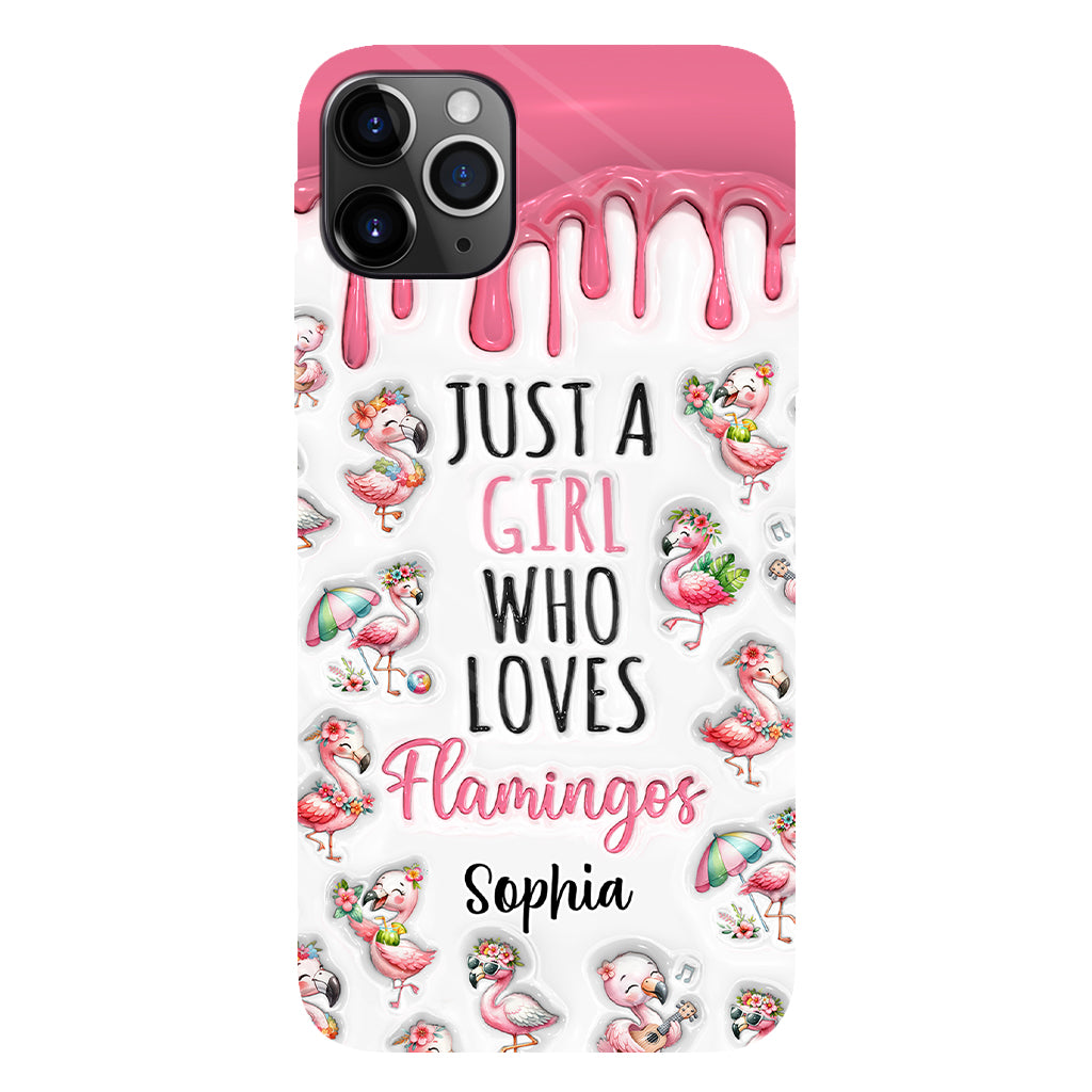 Just A Girl Who Loves Flamingos - Personalized Flamingo Full Print Phone Case