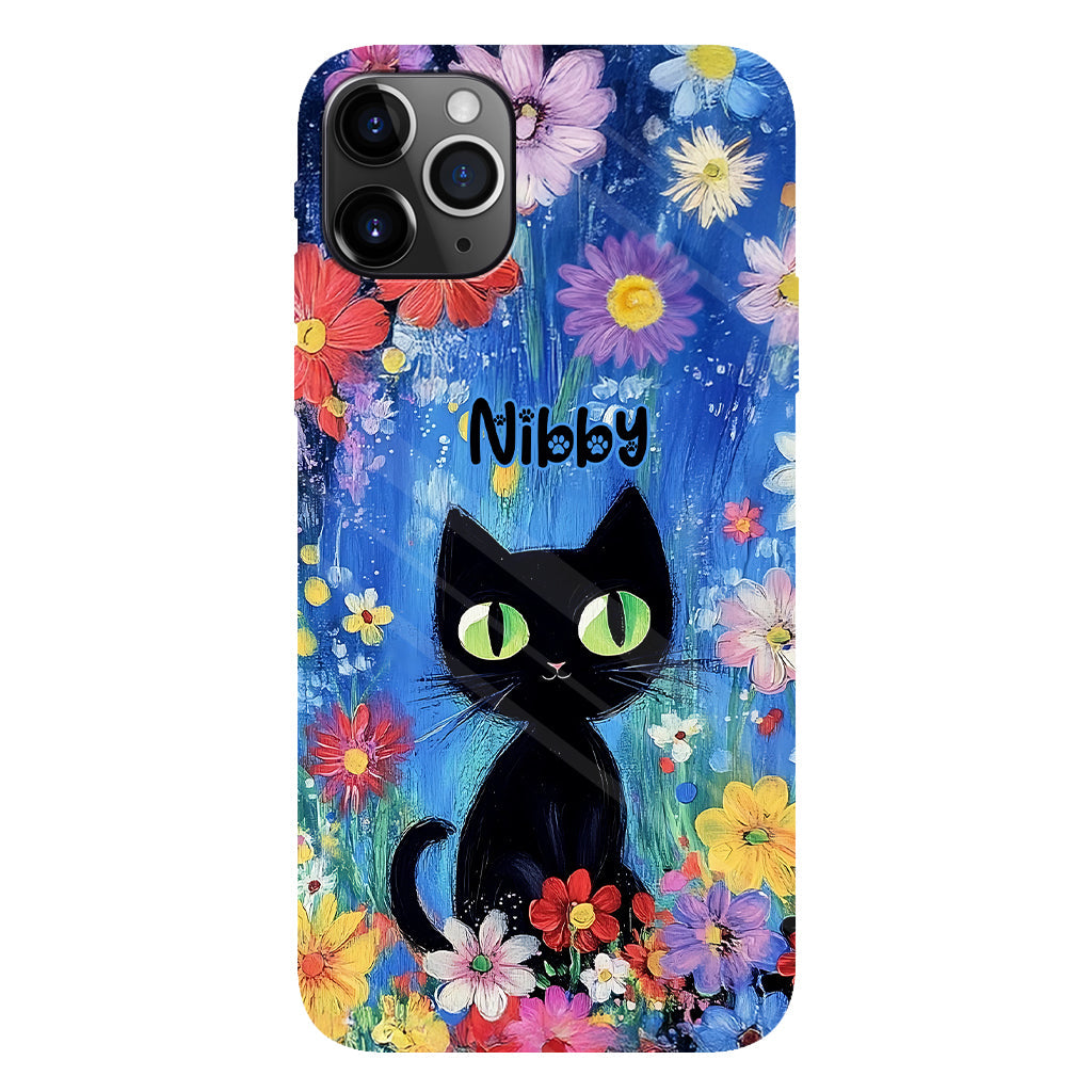 Coque de téléphone personnalisée avec motif chat noir mignon - Chat mignon