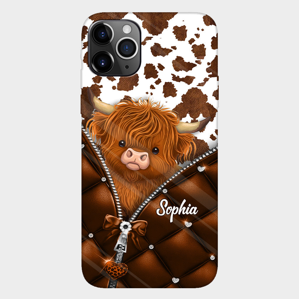 Coque de téléphone personnalisée avec imprimé vache des Highlands - Mignonne vache des Highlands